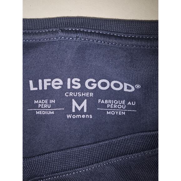 Life is Good Colorful Heart Dog Paw Crusher Crew Neck T Shirt Sz M Blue - Picture 8 of 8